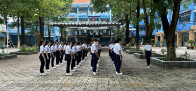 Trường THCS Nguyễn Viết Xuân duy trì tập thể dục giữa giờ