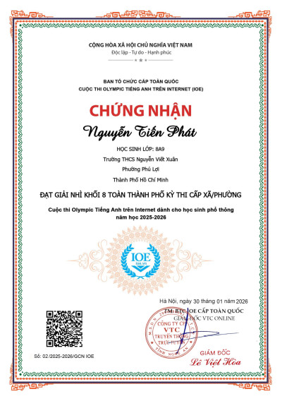 Học sinh đạt giải tham gia thi IOE