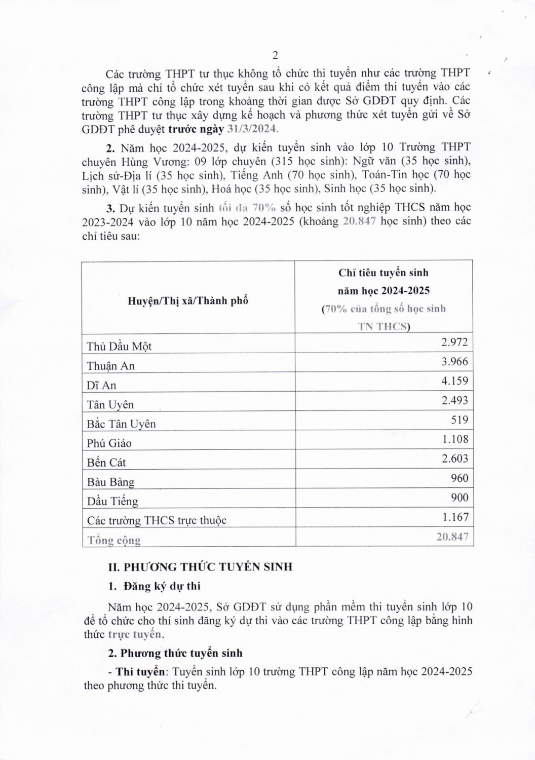 891 VX Kế hoạch tuyển sinh 10 2024 2025 điều chỉnh page 0003