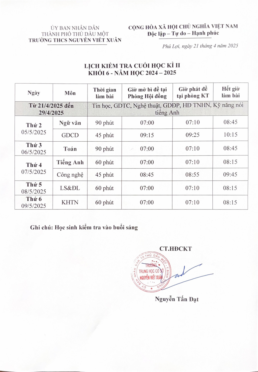 Khối 6 hk 2