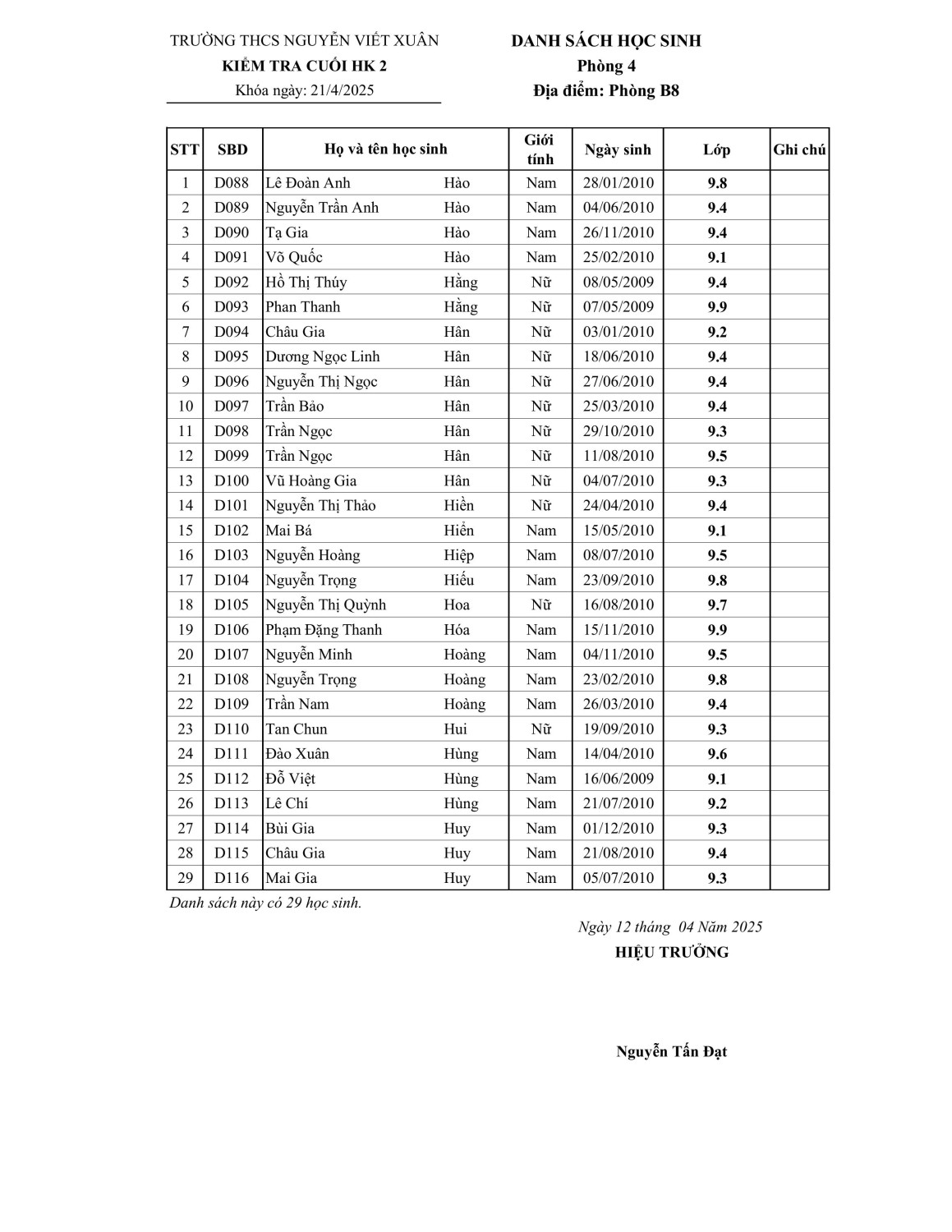 Phòng thi cuoi Hk 2 K9 hình ảnh 3