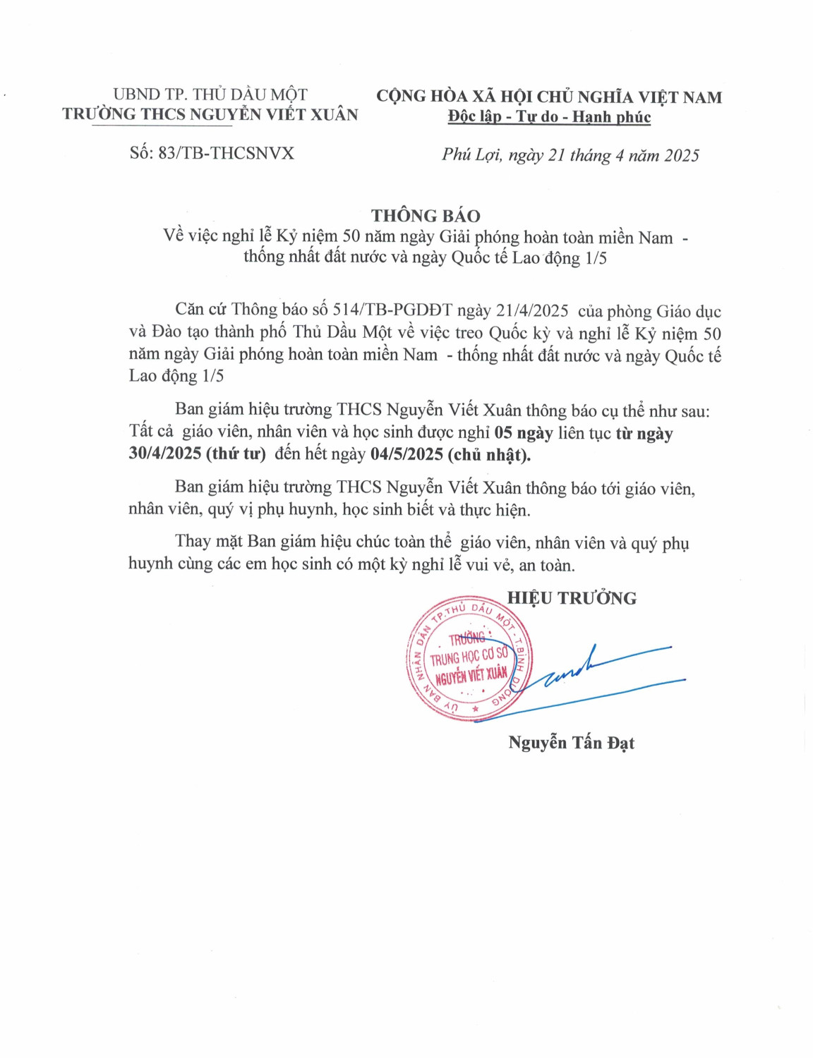 TB NGHI LE 30 4
