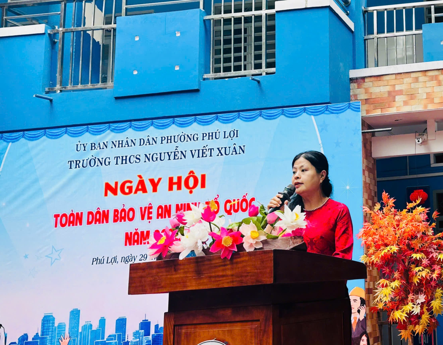 RỘN RÀNG "NGÀY HỘI TOÀN DÂN BẢO VỆ AN NINH TỔ QUỐC"  NĂM 2026 TẠI TRƯỜNG THCS NGUYỄN VIẾT XUÂN.